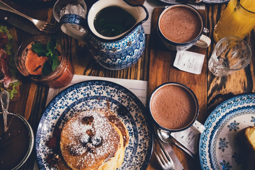 Breakfast, gathered around
